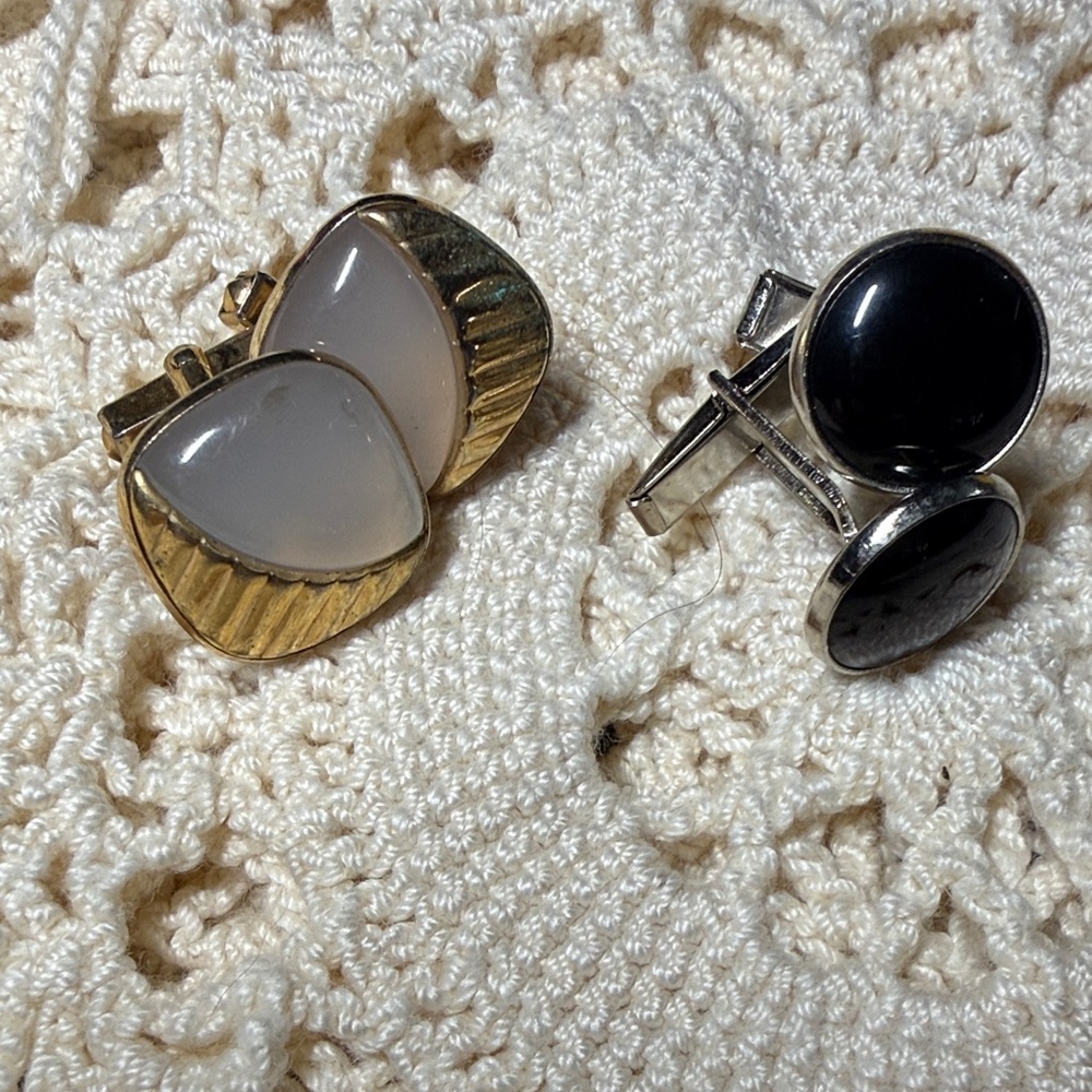 Vintage Gold and Silver Cuff Links Set